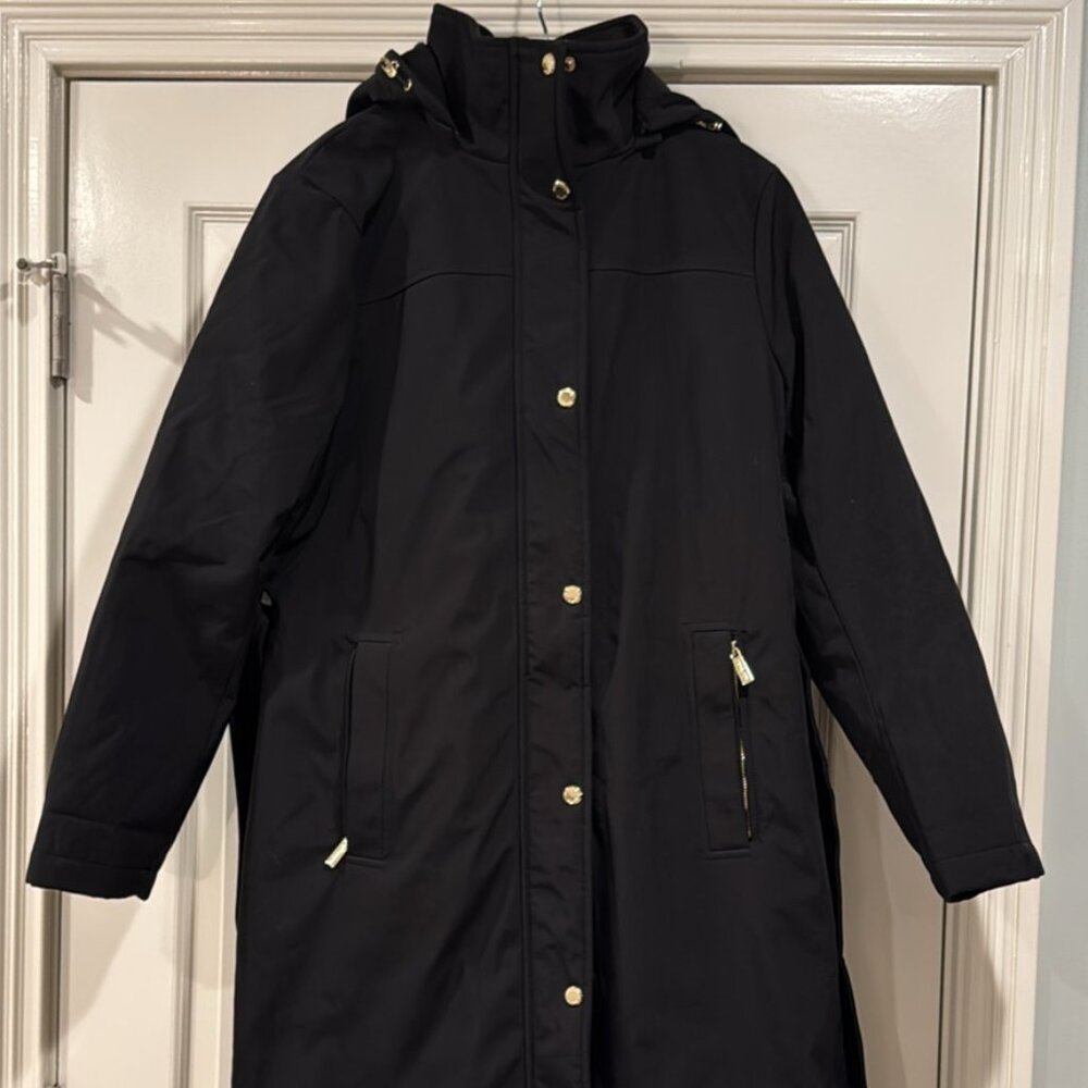Michael Kors belted removable hood insulated length water/windproof coat size L